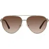 Tiffany & Co . 59mm Gradient Pilot Sunglasses In Pale Gold