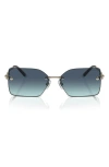 Tiffany & Co . 59mm Gradient Rectangular Sunglasses In Blue Gold