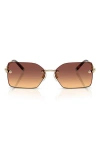 Tiffany & Co . 59mm Gradient Rectangular Sunglasses In Violet