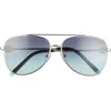 Tiffany & Co . 59mm Pilot Sunglasses In Silver/azure Gradient Blue
