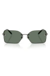 Tiffany & Co . 59mm Rectangular Sunglasses In Gunmetal