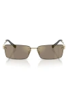 Tiffany & Co . 60mm Rectangular Sunglasses In Pale Gold
