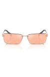 Tiffany & Co . 60mm Rectangular Sunglasses In Rose Gold