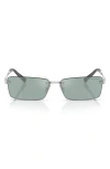 Tiffany & Co . 60mm Rectangular Sunglasses In Silver Mirror