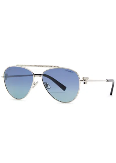 Tiffany & Co . Aviator-style Sunglasses In Blue