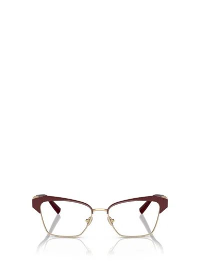 Tiffany & Co . Eyeglasses In Burgundy On Pale Gold