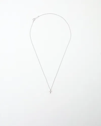 Tiffany & Co Metro Cross Mini Diamond Necklace 750(wg) 1.7g In White