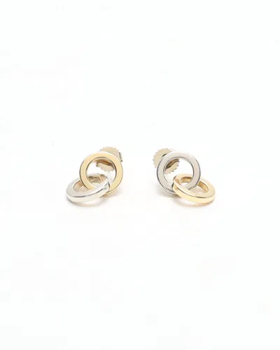 Tiffany & Co Open Circle 18kt Yellow Gold And Silver Earrings