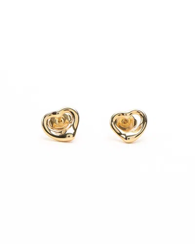 Tiffany & Co Open Heart 18kt Yellow Gold Earrings