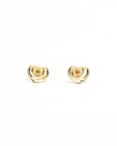 Tiffany & Co Open Heart 18kt Yellow Gold Earrings