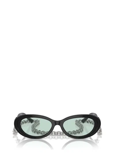 Tiffany & Co . Oval Frame Sunglasses In Black/blue