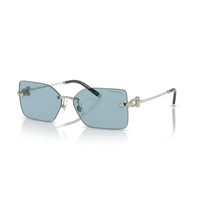 Tiffany & Co Tf3088 Rectangle-frame Acetate And Metal Sunglasses In Blue
