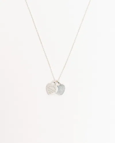 Tiffany & Co Return To Mini Double Heart Pendant Necklace In Silver