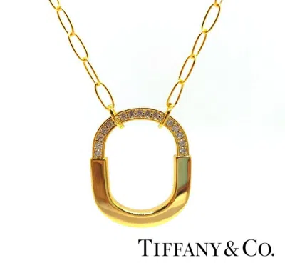 Pre-owned Tiffany & Co Tiffany&co Rock Collection Two Tone Au750 18k Necklace Authentic Women's In Gold
