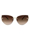 Tiffany & Co Geometric Frame Sunglasses In 62013b Pale Gold
