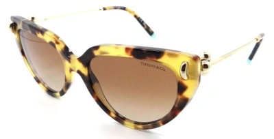 Pre-owned Tiffany & Co Sunglasses Tf 4195 80643b 54-17-140 Yellow Havana / Brown Gradient