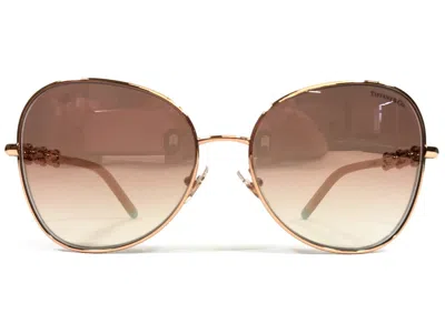Pre-owned Tiffany & Co . Sunglasses Tf3086 6105/3n Gold Butterfly Mirrored Lenses 57-17-140 In Pink