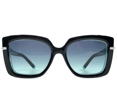 Pre-owned Tiffany & Co . Sunglasses Tf4199 8285/9s Black Crystal Tiffany Blue W/ Azure Blue