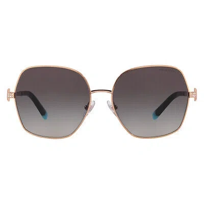 Pre-owned Tiffany & Co . Tf 3085b 61053c Rose Gold Metal Sunglasses Grey Gradient Lens In Gray