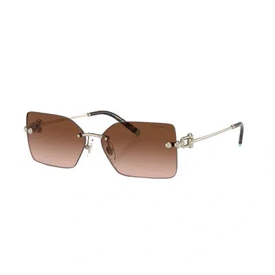 Pre-owned Tiffany & Co . Tf 3088 61773b Pale Gold Metal Sunglasses Brown Gradient Lens