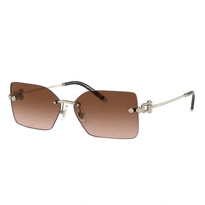 Pre-owned Tiffany & Co . Tf 3088 61773b Pale Gold Metal Sunglasses Brown Gradient Lens