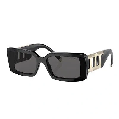 Pre-owned Tiffany & Co . Tf 4197 8001s4 Black Plastic Rectangle Sunglasses Grey Lens In Gray