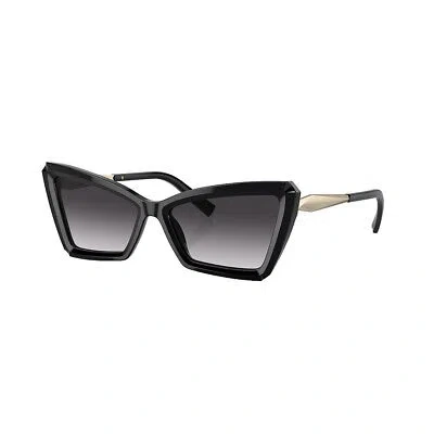 Pre-owned Tiffany & Co . Tf 4203 80013c Black Plastic Cat-eye Sunglasses Grey Gradient Lens In Gray