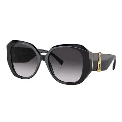 Pre-owned Tiffany & Co . Tf 4207b 80113c Black Plastic Sunglasses Grey Gradient Lens In Gray