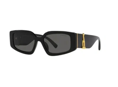 Pre-owned Tiffany & Co Tf 4208u 8001/s4 Black / Dark Grey Lens Rectangle 54 Mm Sunglasses In Gray