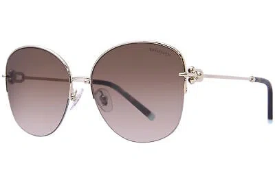 Pre-owned Tiffany & Co . Tf3082 60213b Sunglasses Women's Pale Gold/brown Gradient 58mm