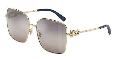 Pre-owned Tiffany & Co . Tf3094 6200mz Pale Gold Trigra Blue Brown 58 Mm Women's Sunglasses In Trigrandient Blue Brown