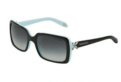 Pre-owned Tiffany & Co . Tf4047b 8055/3c Black On Azure Butterfly Sunglasses 55mm In Gray