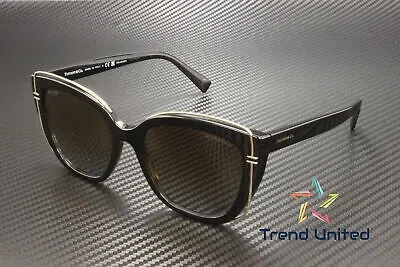 Pre-owned Tiffany & Co . Tf4148 8364t5 Black Brown Gradient Polarized 54mm Women Sunglasses In Polar Brown Gradient