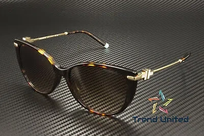 Pre-owned Tiffany & Co . Tf4178f 80153b Havana Brown Gradient 57 Mm Women's Sunglasses