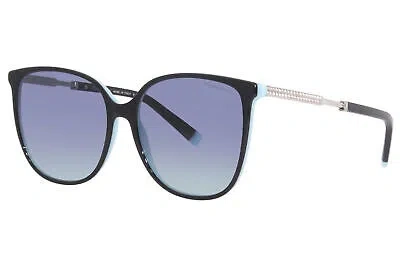 Pre-owned Tiffany & Co . Tf4184 80559s Sunglasses Women's Black/tiffany Blue/azure 57mm