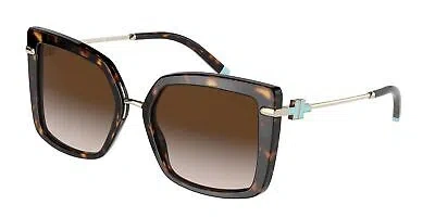 Pre-owned Tiffany & Co . Tf4185 80153b Havana Brown Gradient 54 Mm Women's Sunglasses