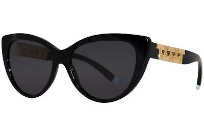 Pre-owned Tiffany & Co . Tf4196 8001s4 Sunglasses Women's Black/dark Grey Cat Eye 56mm In Gray
