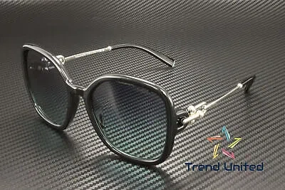 Pre-owned Tiffany & Co . Tf4202u 83429s Black Azure Gradient Blue 57 Mm Women's Sunglasses