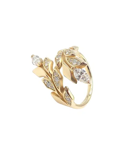 Tiffany & Co . Victoria Vine 18k 0.41 Ct. Tw. Diamond Bypass Ring (authentic  ) In Gold
