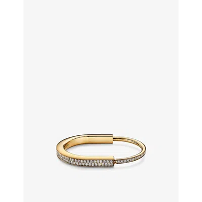 Tiffany & Co Women's Yellow Gold Lock 18ct Yellow-gold And 4.99ct Diamond Bangle Bracelet