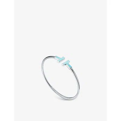 Tiffany & Co Womens White Gold Tiffany T Wire 18ct White-gold And Turquoise Bracelet In Metallic