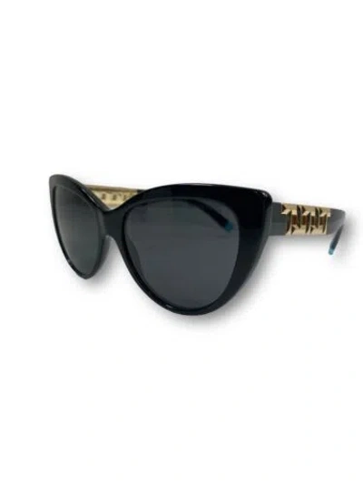 Pre-owned Tiffany & Co . Iconic Women's Black Cat-eye Luxury Sunglasses Made In Italy $465 In Gray