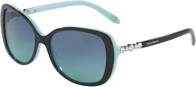 Pre-owned Tiffany & Co . Tf 4121b - 80559s Sunglasses Black Frame, Blue Lenses, 55mm