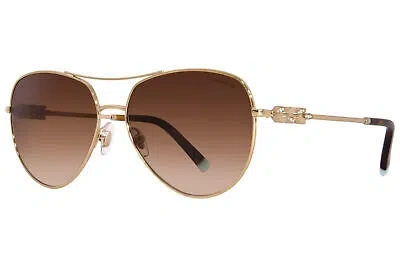 Pre-owned Tiffany & Co . Tf3083b 60213b Sunglasses Women's Pale Gold/brown Gradient 59mm