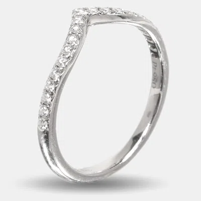 Pre-owned Tiffany & Co Tiffany Diamond Platinum Soleste Ring 53 In Silver