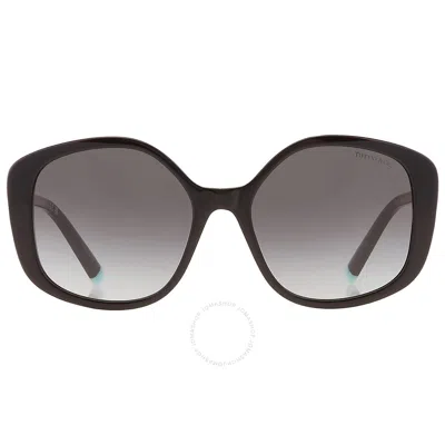 Tiffany & Co Tiffany Gray Gradient Irregular Ladies Sunglasses Tf4192 80013c 54 In Black