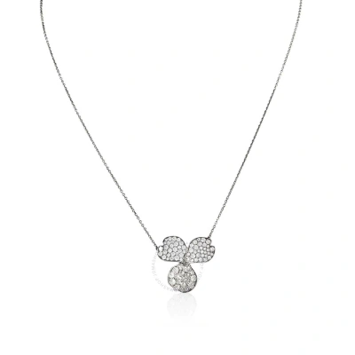 Tiffany & Co Tiffany Paper Flowers Pave Ladies Platinum .85 Ct Diamond Floral Necklace In Metallic
