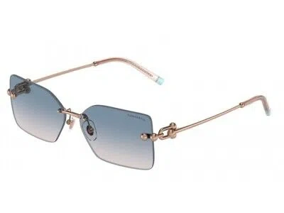 Pre-owned Tiffany & Co Tiffany Sunglasses Tf3088 610516 Rose Gold Brown / Blue Woman