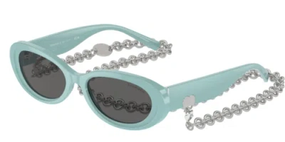 Pre-owned Tiffany & Co Tiffany Sunglasses Tf4221 8388s4 Light Blue Grey Woman In Gray