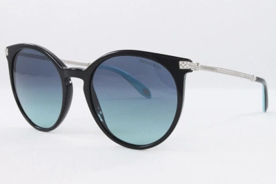 Pre-owned Tiffany & Co Tiffany Sunglasses Women's Round Tf4142b 80019s Black 54mm Blue Gradient Lens